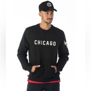 NBA Wordmark Chicago Bulls Black Crewneck Sweatshirt